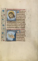 Hoofd van Christus, rechterhand van Christus met wond